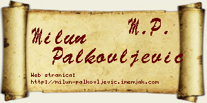 Milun Palkovljević vizit kartica